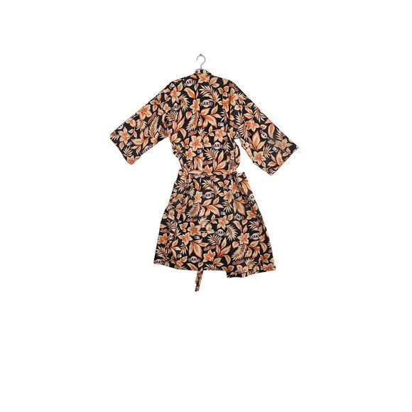San Francisco Giants Rayon Spooner Aloha Robe L/XL Cotton Hawaiian Floral Black - Picture 11 of 14